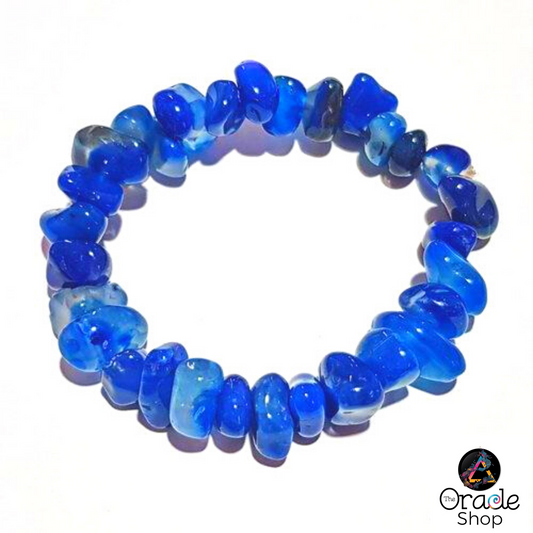 Blue Agate Chunky Chip Bracelet