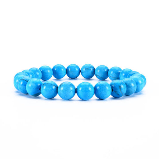 Blue Howlite Bead Bracelet ~ Stress Relief/ Communication