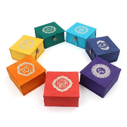 Tibetan Singing Bowls in Box 6cm - 7 Chakras Colours