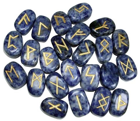 Sodalite Crystal Runes Set