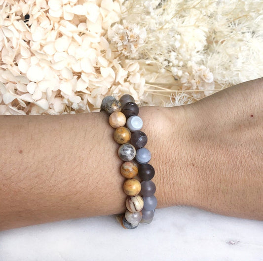 Crazy Lace Agate Bead Bracelet