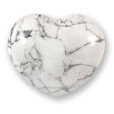 White Howlite Hearts - 10cm