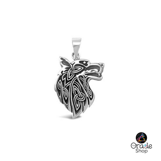 VIKING WOLF Pendant in Silver